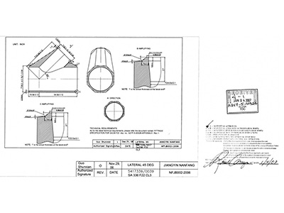 Dibujo de diseño de producto aprobado por el cliente